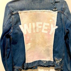 Custom Painted Wifey Denim Jacket Lucky Brand